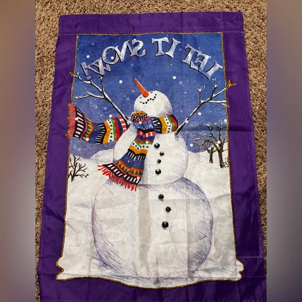 FLAG❄️SNOWMAN “LET IT SNOW”!⛄️